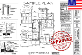 licensed architect city permit drawing in washington, arizona, new york pe stamp