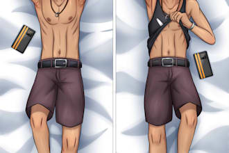 draw anime style boy dakimakura or body pillow
