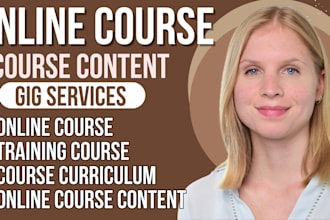 online course content creation course creation course curriculum online course