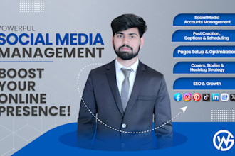 be your expert social media manager for facebook, instagram and linkedin