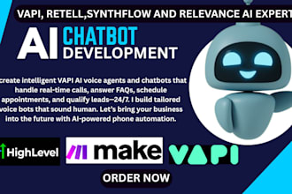 build vapi ai retell synthflow ai inbound and outbound caller, make com expert