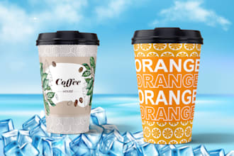 do professional paper cup or coffee cup or ice cream cup design