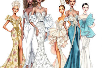 do fashion design digital art sketchs vector art technical drawing  illustration