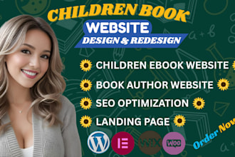 author website, children book, ebook website, ebook landing page, book website