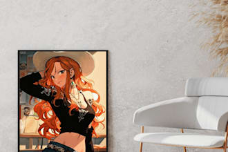 creat hight quality anime canvas art from your idea