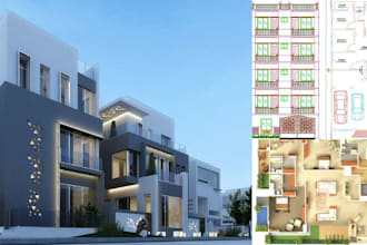 architect draw 2d floor plans, 3d render, permit drawings in autocad