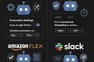 design powerful automation bots for doordash, uber, amazon flex, slack, spark