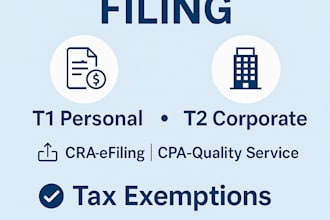 prepare and efile canada cra t1 and t2 tax return accurately