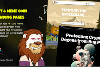 do nft landing page design and meme coin web design