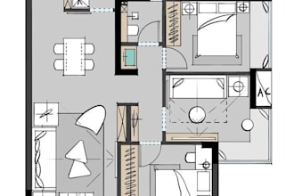 design modern 2d floor plans in autocad for apartments, homes, commercial space