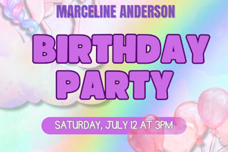 design unicorn birthday invitations