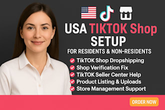 create USA tik tok shop setup tiktok shop manage fix tiktok shop for non USA