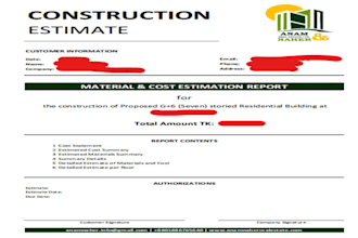 prepare accurate material and cost estimation report for your project
