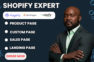 use pagefly or gempages to develop a landing page for a shopify product