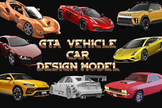 create a custom gta style 3d car model for game or animation