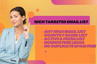 do niche targeted active and valid email list collection
