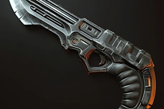do a 3d weapon illustration for gaming