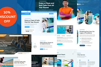swimming pool website, office, booking koala cleaning service website
