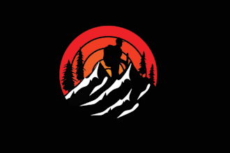 do wonderful hiking club mascot logo design for your company
