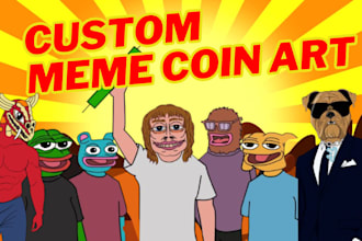 draw custom meme coin art for your website, telegram meme coin for social media
