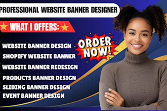 design high quality website banner, product website banner, optimal traffic