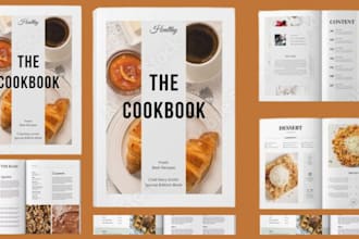 create cookbook design, recipe book, meal plan, diet plan, book layout design