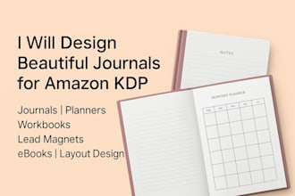 design journal, planner, workbook design lead magnet ebook on amazon KDP