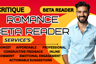 beta read your romance manuscript, feedback constructive critique love story