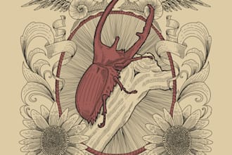 make an illustration with engraving style