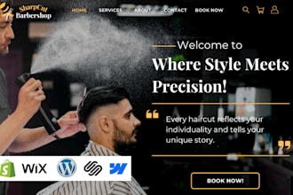 design barbershop, tatoo salon, locs website, appointment booking website