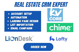 setup and manage real estate CRM lofty kvcore chime kvcore website liondesk