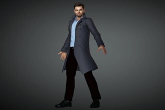 3d realistic character,character nft art model,rigue5 weight paint,stylized game