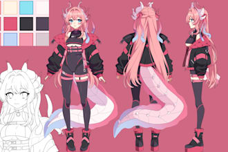 anime oc nsfw character fanart nsfw anime character reference sheet illustration