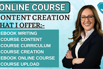 online course creation training manual course curriculum online course content