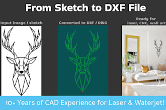 custom dxf dwg files ready for laser cnc  waterjet cutting