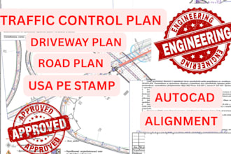 crate driveway plan ,traffic control plan ,road layouts for any road conditions