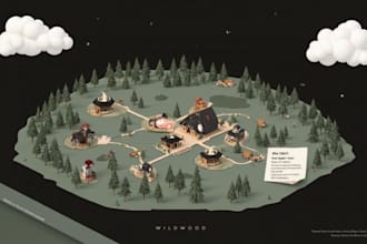 create modern vector maps, rv maps, location map illustrated map campground