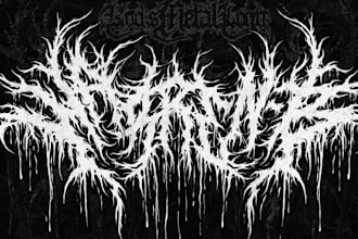 make brutal death metal, deathcore, black metal band logo