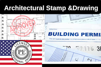 full set architectural engineering construction drawing as certified architect