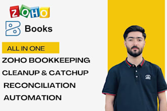 manage bookkeeping, setup, cleanup, catch up, and reporting in zoho books
