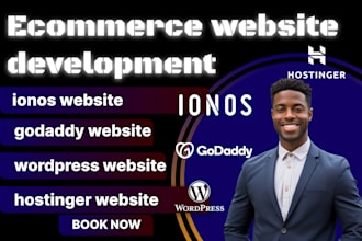 ecommerce wordpress website with ionos hostinger bluehost godaddy website design