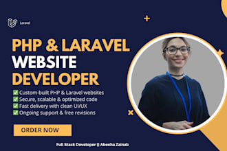 develop a custom website using PHP and laravel