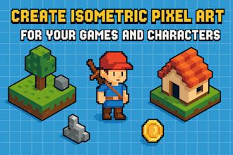 create isometric pixel art for your games and characters for your 2d game