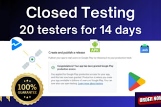 provide 12 real tester, 20 tester, for google play app console closed testing