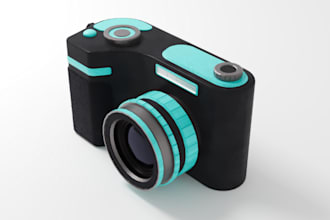showcase 3d digital camera model,prototype design,product design, cad model, cnc