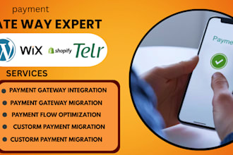 integrate payment gateway, integrate nuvie,  alipay, shopify payment, wix, telr