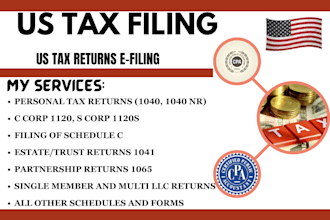 do US tax filing, US tax returns, llc tax, business tax 1120 5472 1065 cpa