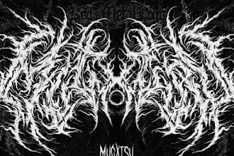 create death, black metal, grindcore, hardcore band logo