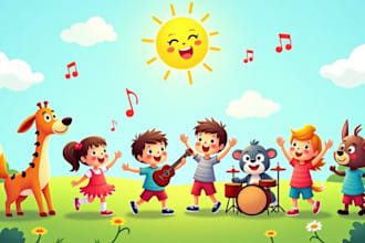 record and produce kids song, children song, kids music and nursery rhymes