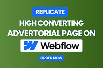 replicate webflow advertorial page